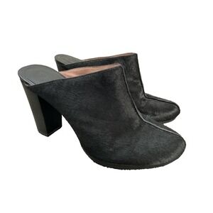 Women's Madewell Black Calf Hair Slip On Shoes Mules Clogs 9M